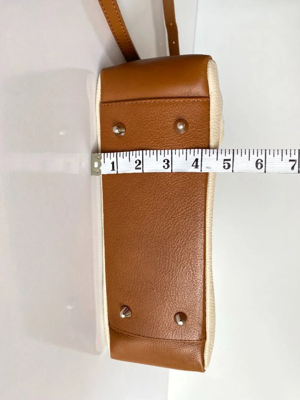 I Medici Firenze Leather Ivory Brown Convertible Hobo Shoulder Bag Made in Italy